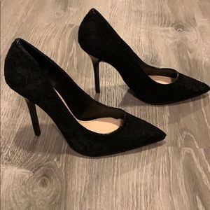 Guess black high point toe lace heels